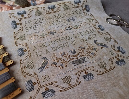 A beautiful garden- PRINT - Stitches Through The Years