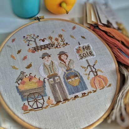 Pumpkins for sale - PRINT - Stitches Through The Years