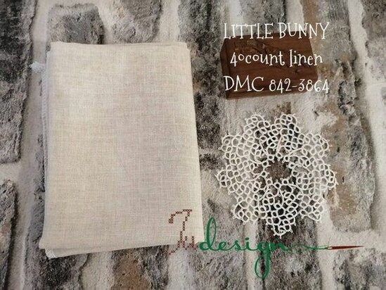 Little Bunny 40 ct linnen &ndash; xJuDesign &ndash; FDB 1749