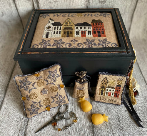 The Welcome Street Sewing Box & Pillow1