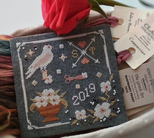 Bird and Flowers - PRINT - Stitches Through The Years