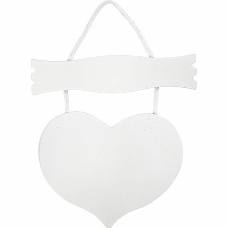 Houten hart met bord