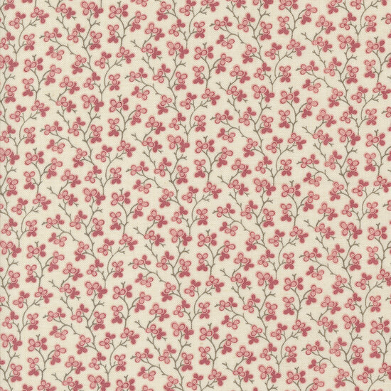 Rouenneries Trois Faded Red on Pearl Bijou 13966-11