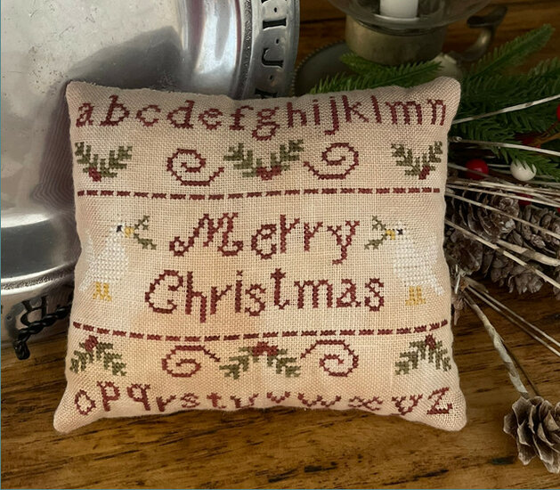 Merry Christmas Sampler pillow - Mani di Donna