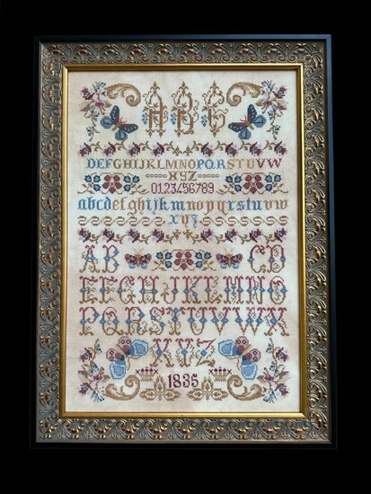BUTTERFLIES FLOWERS AND LETTERS SAMPLER - Twin Peak Primitives