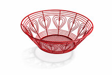 Draadmandje rood met hartjes