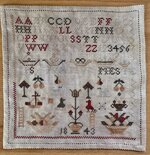 Bird on a Ladder Sampler 1843 – geprint patroon