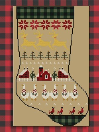 Rustic Christmas Series Stocking II - Twin Peak Primitives