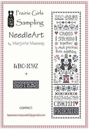 Cross stitching together- Marjorie Massey