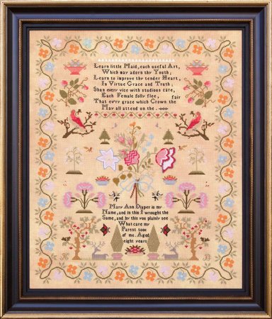 Mary Ann Diaper 1826 - Hands Across the Sea Samplers