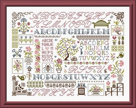 Sampler aux Fleurs - kleur
