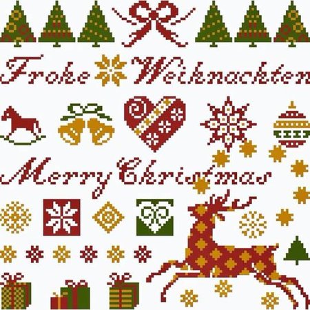 Der Weihnachtshirsch - Historische Stickmuster