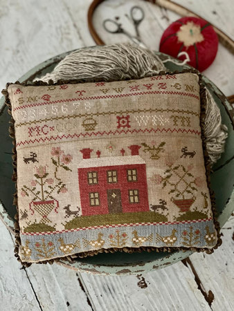 Rose Cottage Sampler Pinkeep - Stacy Nash Designs