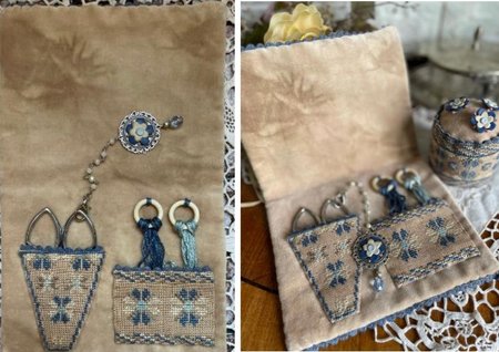 Blue Peacocks sewing set - Mani di Donna