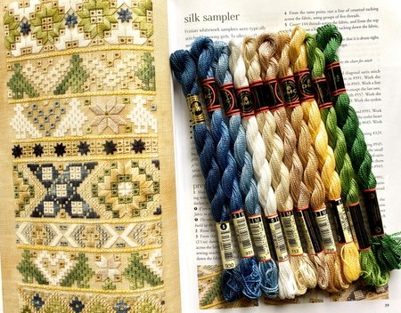 Set Perlé 5 voor Silk Sampler uit Frisian Whitework