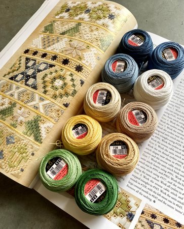 Set Perlé 8 voor Silk Sampler uit Frisian Whitework