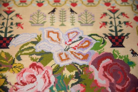 Jane Hopkins 1875 - Hands Across the Sea Samplers