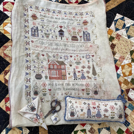 Bluebirds and Bluebells Sampler - Pansy Patch Quilts and Stitchery