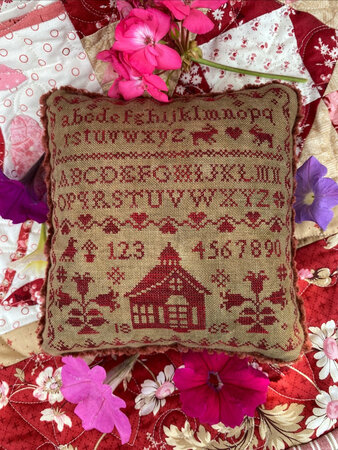 Little Red Schoolhouse Pinkeep 1862 - Pansy Patch Quilts and Stitchery