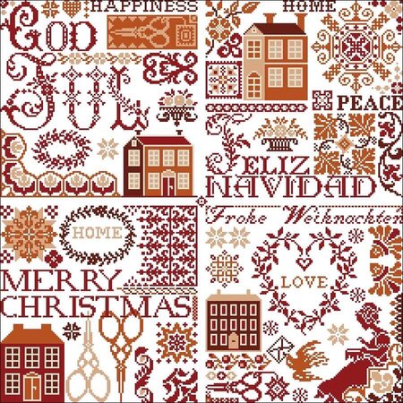 Stitcher`s Christmas red - Historische Stickmuster