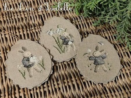 3 Oeufs de Pâques Lapins - Le Lin d'Isabelle