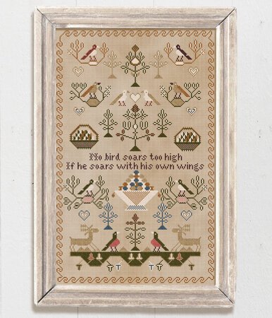 No Bird Soars Too High - Modern Folk Embroidery