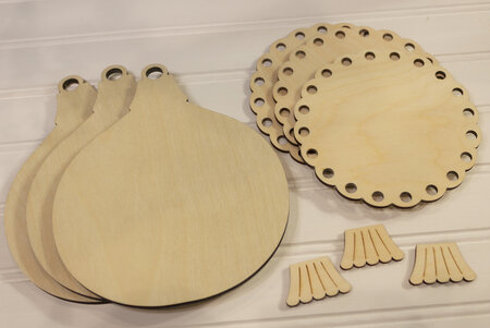 Houten Ornament Trio - Cherry Blossoms