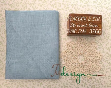 36 ct  Peacock Blue- xJudesign