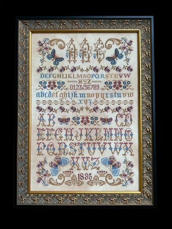 BUTTERFLIES FLOWERS AND LETTERS SAMPLER - Twin Peak Primitives