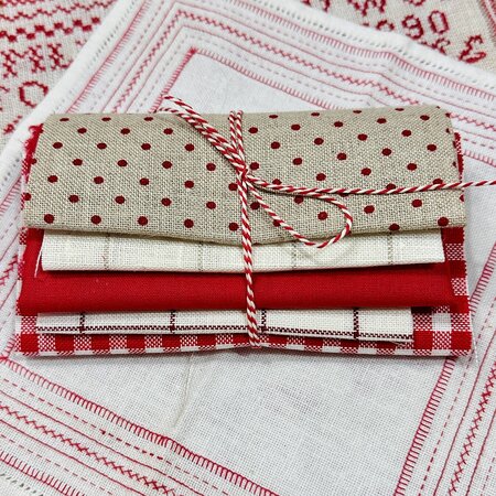 Bundeltje rood-naturel-wit