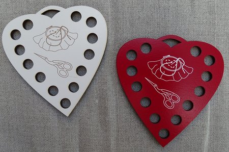 Coeur tri-fils mercerie Rouge