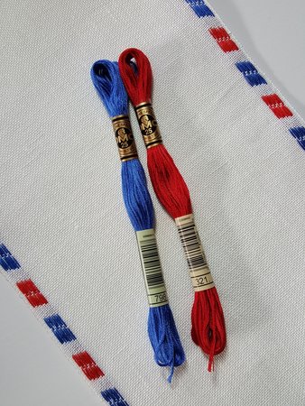 16 cm Antiek wit met Airmail randje