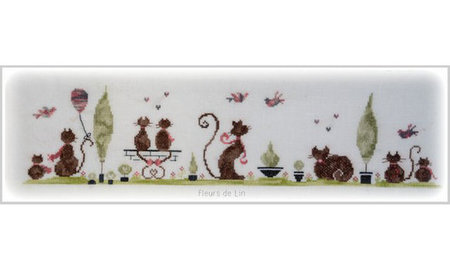 Farandole de chats- Fleurs de Lin