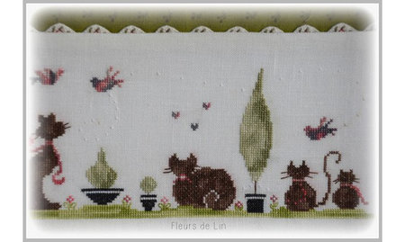 Farandole de chats- Fleurs de Lin