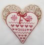 Valentine – Roses Heart chart + wooden heart  - Giulia Punti Antichi
