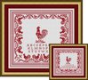 Antique Red Rooster Sampler - Happiness Is Heartmade